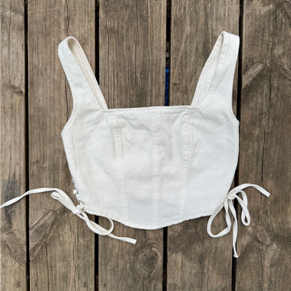 Altar'd State Women's White Jean Tank - Size S